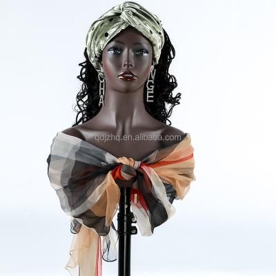 China With Stand High Quality Plastic Wig Cap Wig PVC Mannequin Main Head With Shoulder For Wig Cap Scarf Display for sale