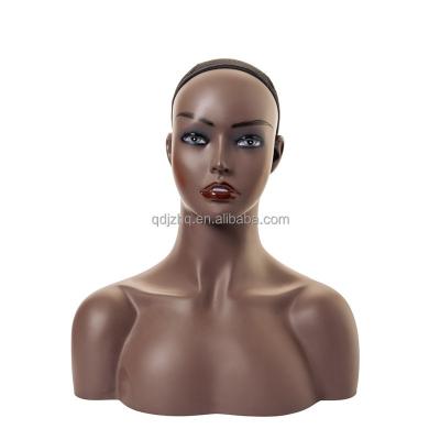 China With Wig Fast Delivery Seller For High Quality PVC Mannequin Head With Shoulders Display Mannequin Head For Wigs Hats Glasses for sale