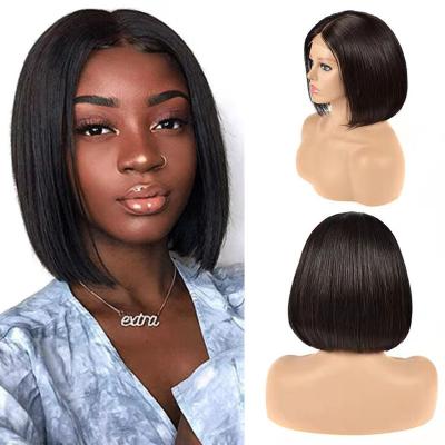 China Wholesale Bob Straight 13*4 Body Wave Lace Front Wig Seller Nature Black Human Hair For Black Women for sale