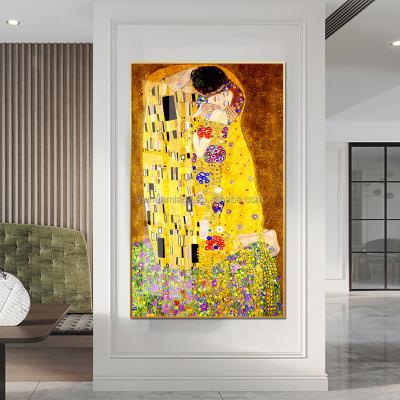 China Modern Glass Painted Classical Abstract Gustav Klimt Artist Canvas Wall Art Paintings Poster Print Living Room Decor Waterproof+ECO-Friendly for sale