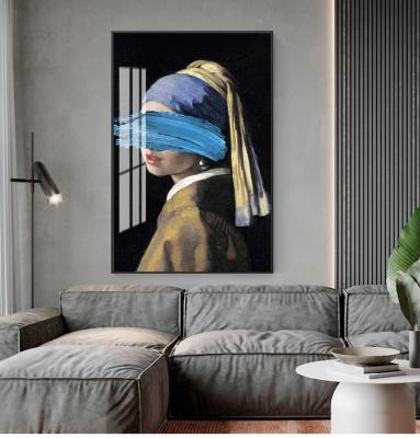 China Waterproof+ECO-Friendly Home Decor The Girl With A Pearl Earring Famous Reproductions By Jon Pop Art Porcelain Paintings Kids Crystal Frame for sale