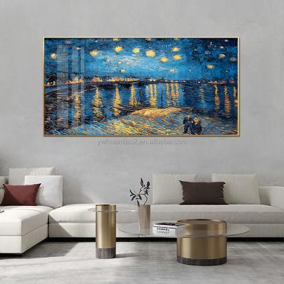 China Waterproof+ECO-Friendly Luxury Crystal Porcelain Van Gogh Starry Night Starry Night Glass Abstract Art Paintings Famous World Famous Designs for sale