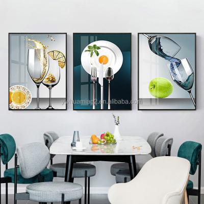 China 2022 Waterproof+ECO-Friendly Waterproof+ECO-Friendly 2022 Waterproof+ECO-Friendly Restaurant Decor Paintings Home Decor Canvas Frame Glass Glass Wall Art for sale