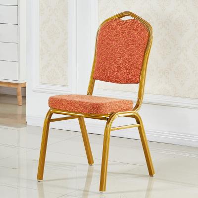 China Contemporary Gold Hotel Furniture Aluminum Stackable High Back Banquet Chair For Wedding Event for sale