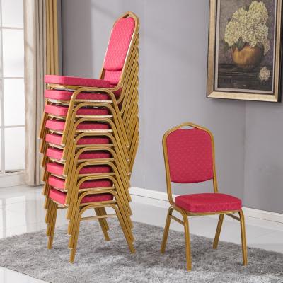 China Foshan Hotel Contemporary Wholesale Aluminum Stackable Red Banquet Hall Luxurious Chair for sale