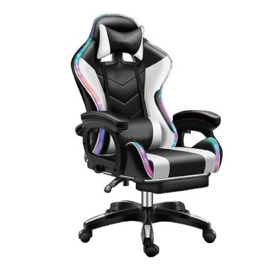 China Factory Price Adjustable Wholesale Leather Gamer Chair LED Light Bar Runner RGB Extended Gaming Chair (Size) for sale