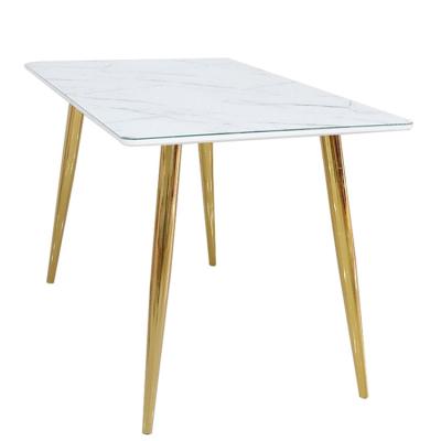 China High Quality Luxury Marble Living Room Furniture Marble K/D Coffee Table Gold Legs China Glass Table With Metal Legs Modern Dining Table for sale