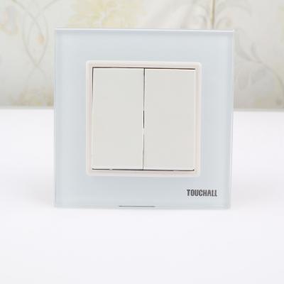 China Touchall Eu 80*80mm Wifi Light Panel Residential / Multipurpose Smart Switch 2 Wall Key Switch for sale