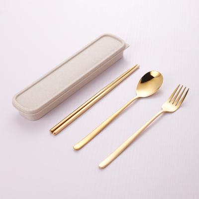 China Viable Korean Style Table Spoon Knife Fork Set Colorful Stainless Steel Cutlery Set Jieyang High Quality Cutlery for sale