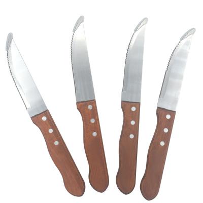 China 4 Piece High Quality Viable With Handlestainless Steel Wood Table Knife Steak Knife Set for sale