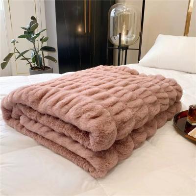 China Disposable Luxurious Ruched Warm Throw Blanket For Winter With Deep Printed Colors for sale