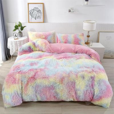 China Nondisposable Fluffy Duvet Cover Set Comforter Set Luxury Ultra Soft Plush Shaggy Bedding Sets For Bed for sale