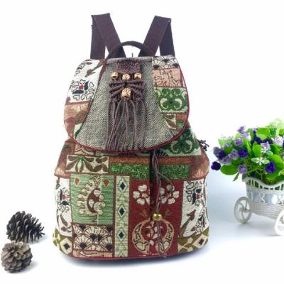 China New Style Portable Traditional Ethnic Cotton Bag Large Capacity Casual Shoulder Bag for sale