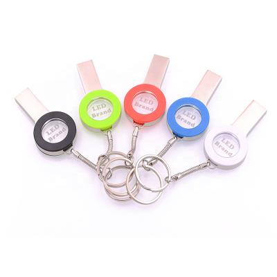 China Turn on Usb When Connect Computer Wholesale Flash Drive 128gb Fashionable Acrylic USB Flash Drive LED Brand Bulk Flash Light Custom Drives for sale