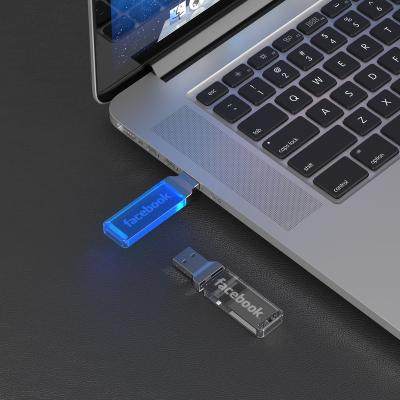 China Turn switch to open usb newcomer lighting usb flash drive with thin acrylic usb 8gb pendrive 16gb from lager logo china factory directly for sale