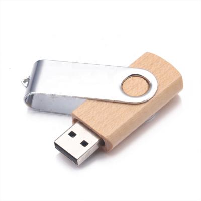 China Easy to bring and swivel cheap metal 32GB wooden USB flash drives USB2.0 pendrives U disk 16GB 128GB 4GB 128MB 64GB for sale