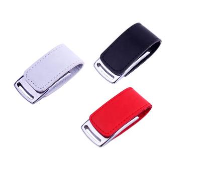 China Metal +Leather material bulk flash drives 16gb usb drive 2.0 import memories leather usb flash stick for sale