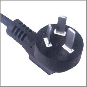 China China power cord with 3-pin angled plug for sale