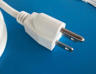 China UL Nema 5-15p plug with white flexible AC cords SVT SJT SJTW SPT-2 SPT-3 cables for sale