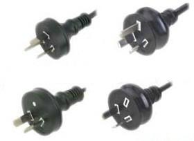 China Australian approved power cables with 7.5amp 2-pin plug and 10amp 3-pin plug for sale