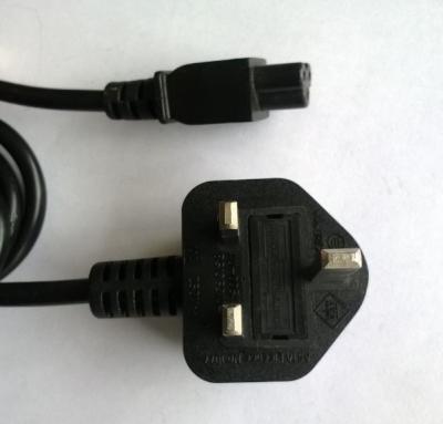 China UK C5 power cord set, laptop AC adapter input power cord for sale