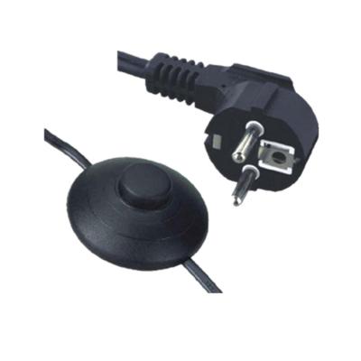 China Schuko power cord plug with 317 foot switch, floor lamp power cord for sale