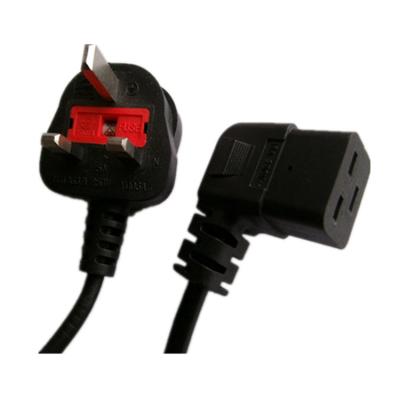 China UK power supply cord with C19 angled connector for sale