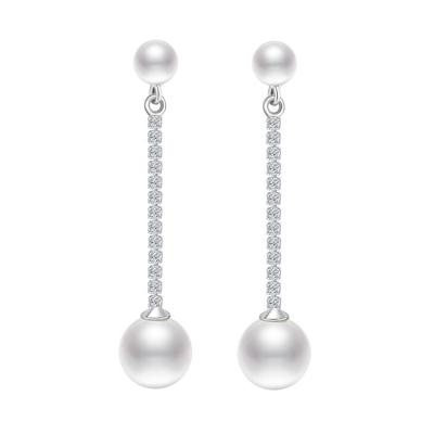 China Fashion Jewelry Design Women Trendy Earrings Glass Pearl Drop Earrings for sale