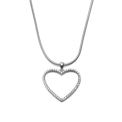 China FASHION Zircon Heart Shape Necklace Heart Love Pendant Necklace for sale