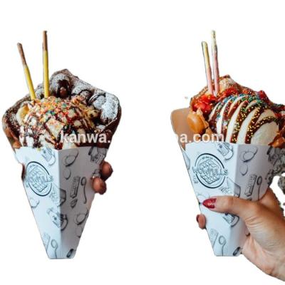 China Food Grade Disposable Leakproof Paper Waffle Cone Custom for sale