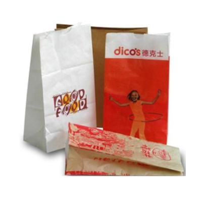 China Custom Logo Recyclable Take Away Stand Up Kraft Paper Bag Without Handle for sale