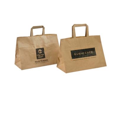 China Custom Machine Recyclable White Paper Bag With Printed Logo for sale