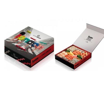 China Disposable Luxury Paper Sushi Box Packaging With Double Side Printed for sale