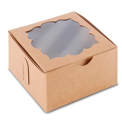 China Custom Recyclable Disposable Food Donut Paper Box With Clear Window for sale