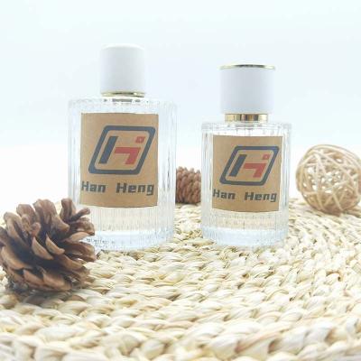 China Wholesale 30ml 50ml 100ml Crimp Round Cylinder Cap Spray Glass Transparent White Perfume Bottle With Box for sale