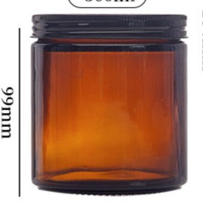 China Gift & Wholesale Craft Design 60ml 120ml 250ml New Amber High Quality Glass Jar Cylinder Empty Candle Can With Aluminum Lid for sale