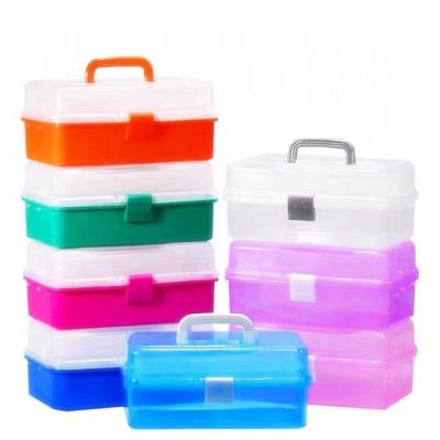 China Sustainable Color PP Three-Layers Plastic Tool Storage Box for sale