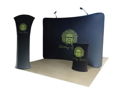 China Lightweight Portable Waveline Backdrop Display Tension Fabric Display Stand For Exhibition for sale