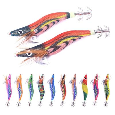 China Metal Fishing Baits Wooden Shrimp 3.0 Size Squid Bait 2.5 Size Fake Hook Bait, Suitable for Squid for sale