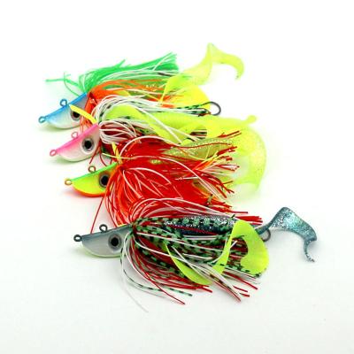 China Wholesale Lead +Rubber Skirt Sea Fishing Lure Lead Head With Skirt Swim Bait Jig Head for sale