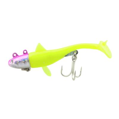 China New Design Bass Soft Lure Black Soft Head Jig Fish Zander Metal Sinking Fishing Lures Shad Soft Baiting Lures For Saltwater for sale