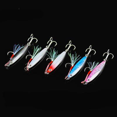 China Factory direct sale 15g/20g/70g metal lead jig top lure artificial fish with double hook for sale