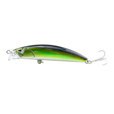 China ABS Plastic 11g / 8cm Flat Mouth Minnow Fishing Lure With Artificial Treble Hook Bait for sale