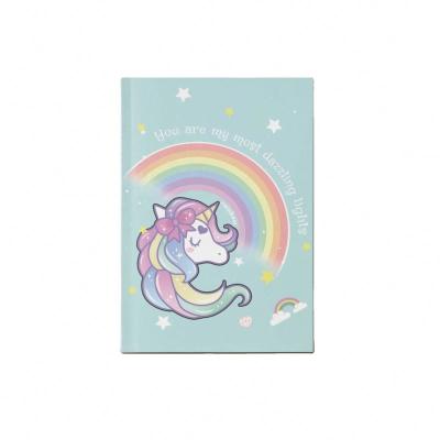 China Unicorn Hardcover Elastic Band Notebook A5 Hardcover Cartoon Cover Design Top Selling Custom Notebook for sale