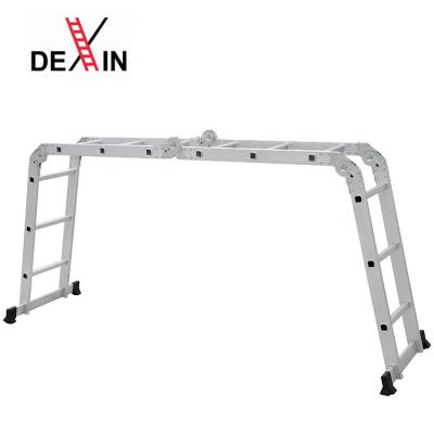 China Folding Ladders DX-404 4x4 Steps Universal High Quality Alu Folding Ladder With Big Small Hinge Foldable Aluminum Stair Ladder for sale