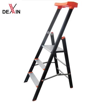 China DX-P92303 Professional Aluminum Portable Folding Ladders 3 Step Ladder Safety Extension Folding Ladders With Tool Tray for sale