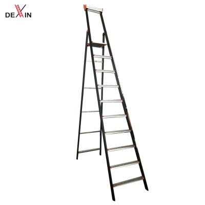 China DX-9200 Aluminum Folding Ladder Safety Portable Folding Attic Step Extension Indoor Stools with Tool Tray for sale