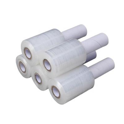 China Philippines Supplier High Transparent LLDPE Stretch Film Moisture Proof Mini Roll With Handle for sale