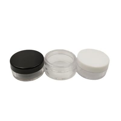 China Personal Empty Plastic Skin Care Packaging 10g Cosmetic Containers, Sample Jar Clear Round Screw Black Cap Lid For Eyeshadow for sale