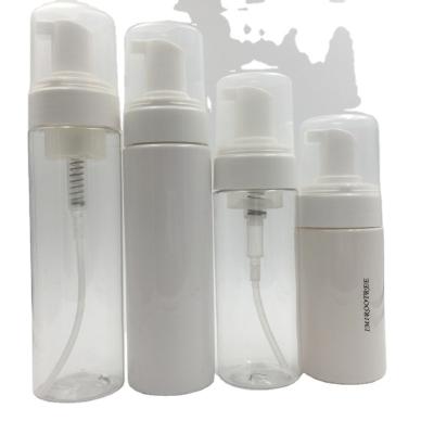 China 50ml 100ml 150ml Cosmetic White Transparent PET Plastic Foam Pump Bottle For Shampoo for sale